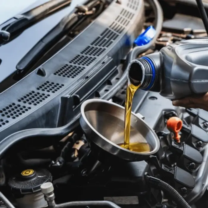 oil change service being performed